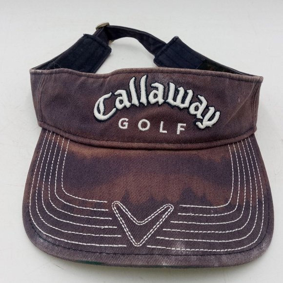 Callaway Golf Visor Hat Cap Well Worn Adjustable Discolored Blue Sun Golfer - Picture 9 of 9